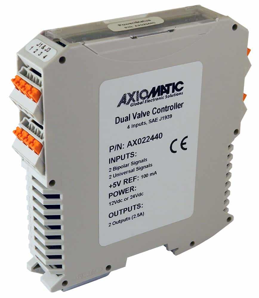 2 Bipolar and 2 Universal Signal Inputs, Dual Valve Controller, SAE J1939, DIN Rail Mount, NFC
