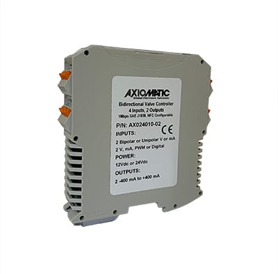 4 Inputs, 2 Bidirectional 0-400 mA Outputs Valve Controller, 1 Mbps SAE J1939, DIN Rail Mount, NFC