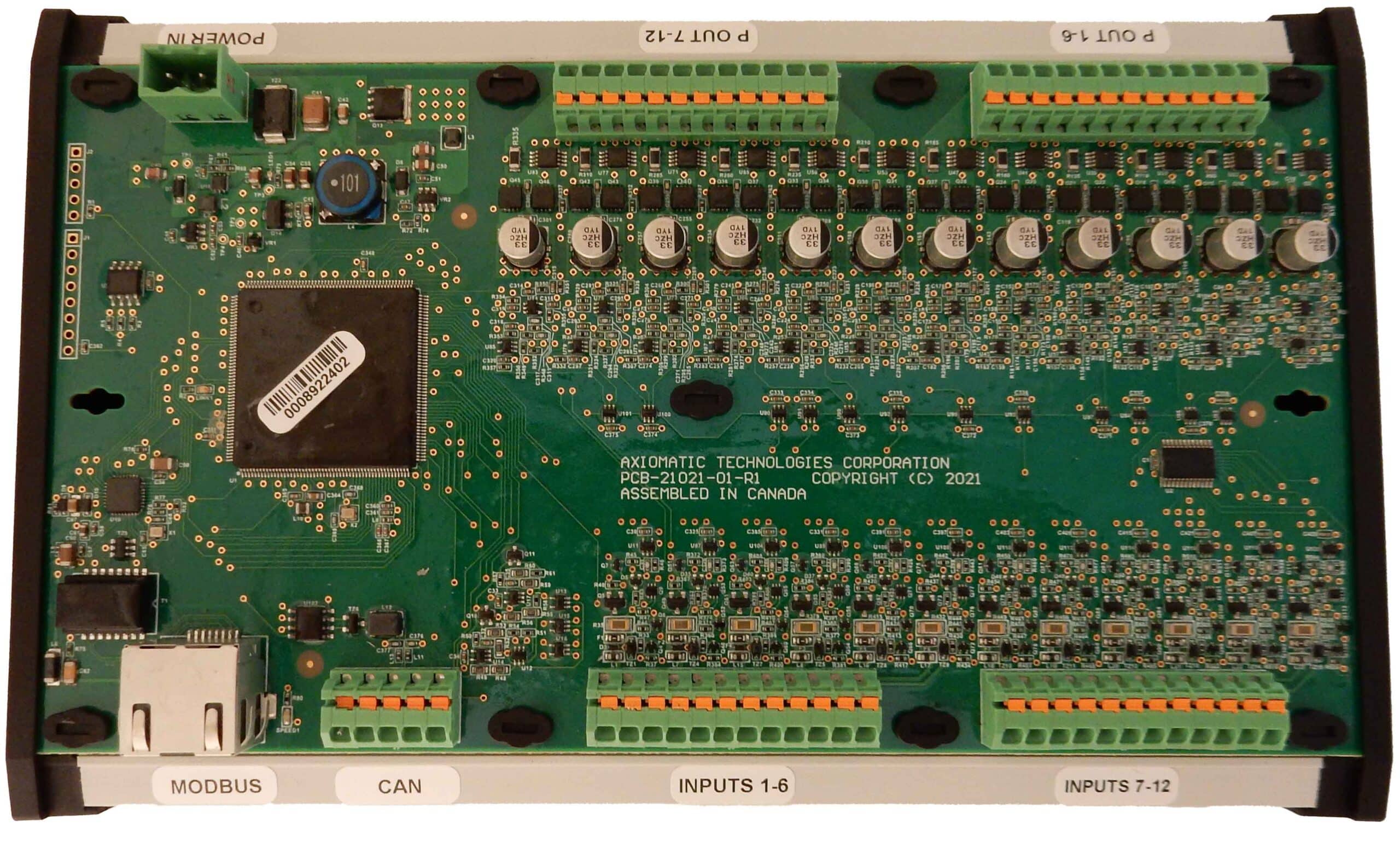 12 Signal Inputs, 12 Outputs, Valve Controller, DIN Rail Mount, SAE J1939, Ethernet (Modbus)